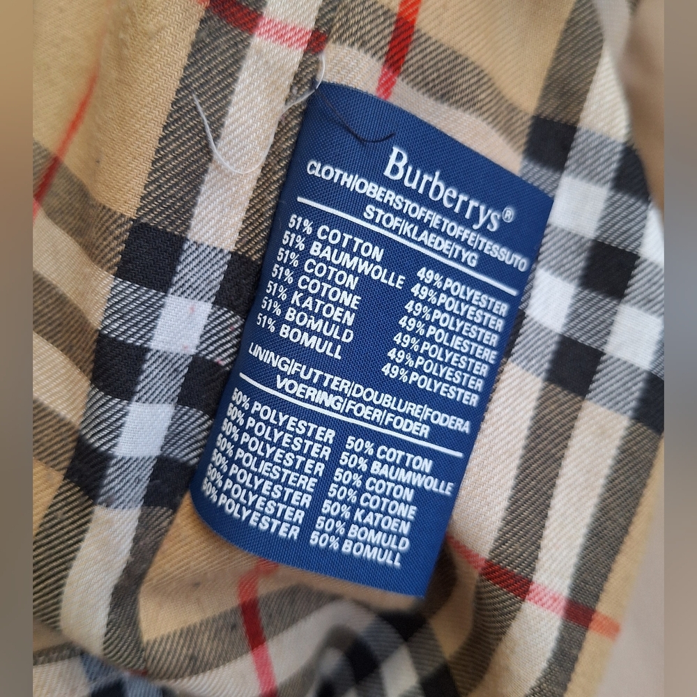 Vintage 80s Burberry Trench Coat Belted Mid Long Nova Check Single COA Womens 12 - Picture 9 of 16